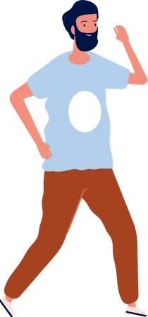 Male Dancing at party  Illustration