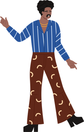 Male Dancing In Disco Night  Illustration