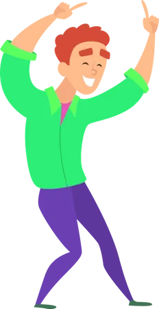 Male Dancing In Party Illustration