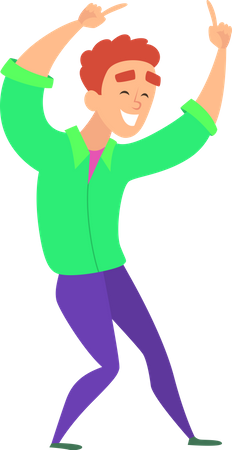 Male Dancing In Party  Illustration