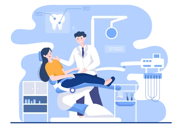 World Dentist Day With Dentistry And Patient In Armchair In Flat Cartoon Background Illustration Suitable For Poster Or Banner Illustration