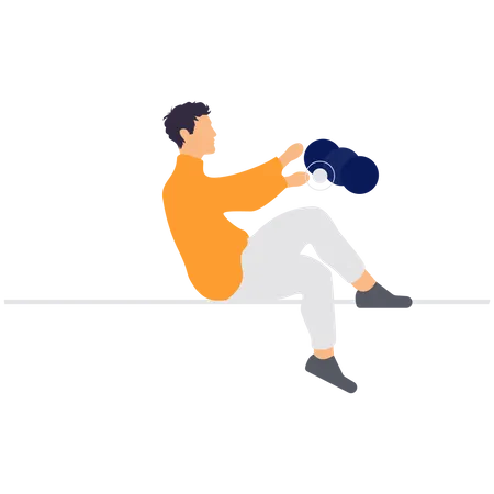 Male designer choosing color palette  Illustration
