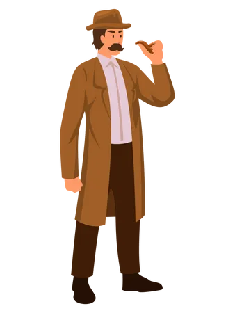 Male Detective  Illustration