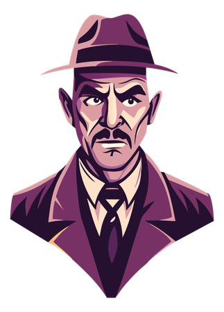 Male Detective  Illustration