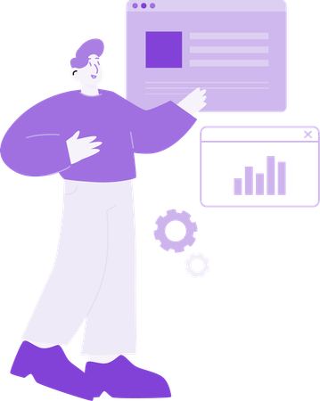 Male Developer doing Website Analysis  Illustration