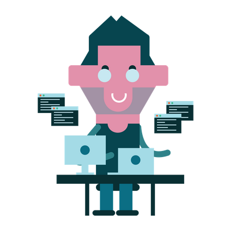 Male Developer  Illustration