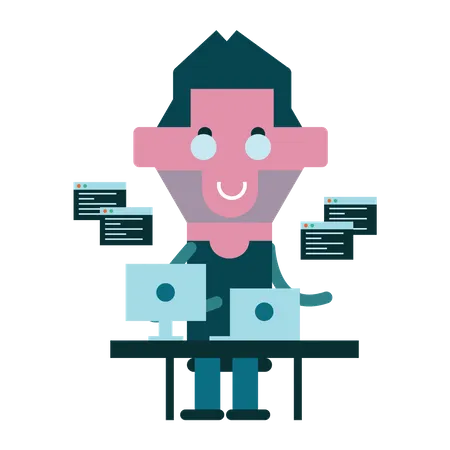 Male Developer  Illustration