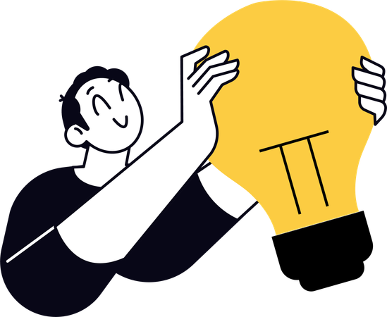 Male developer with design idea  Illustration