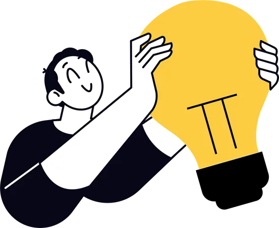 Male developer with design idea  Illustration