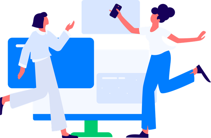 Male developer working on data security  Illustration