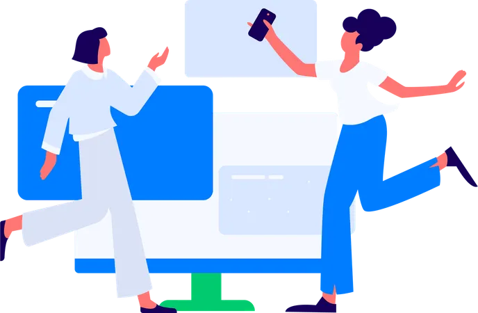 Male developer working on data security  Illustration