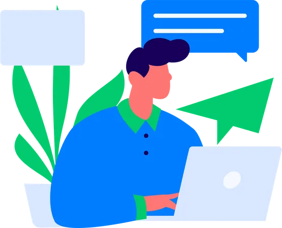 Male developer working on data security  Illustration