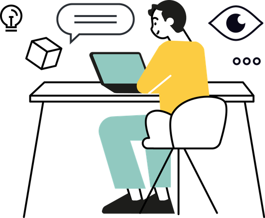 Male developer working on web design  Illustration
