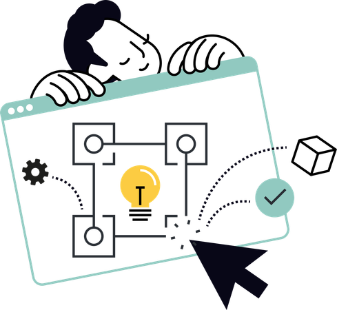 Male Developer Working on Website  Illustration
