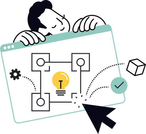 Male Developer Working on Website  Illustration