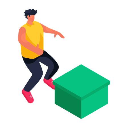 Male ding squat jump exercise  Illustration