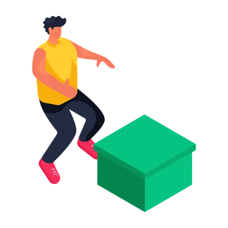 Male ding squat jump exercise  Illustration