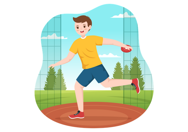 Male Discus Thrower Illustration