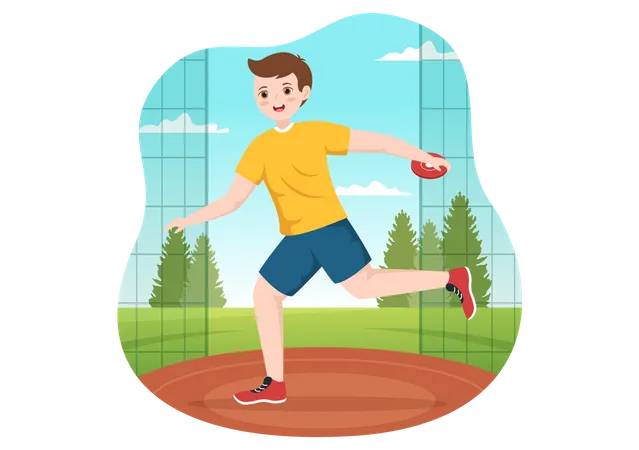 Male Discus Thrower Illustration