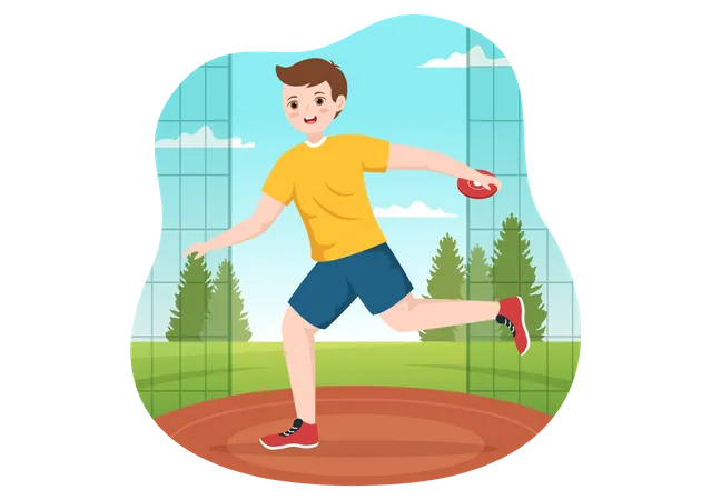 Male Discus Thrower  Illustration