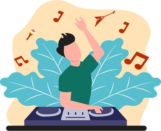 Male DJ  Illustration