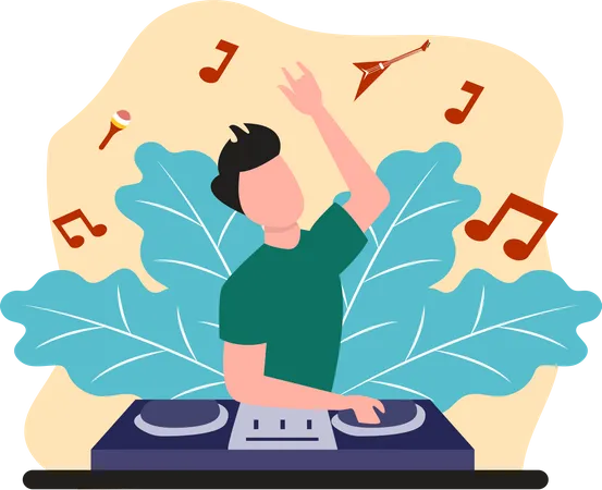 Male DJ  Illustration