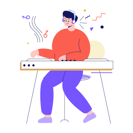 Male DJ  Illustration