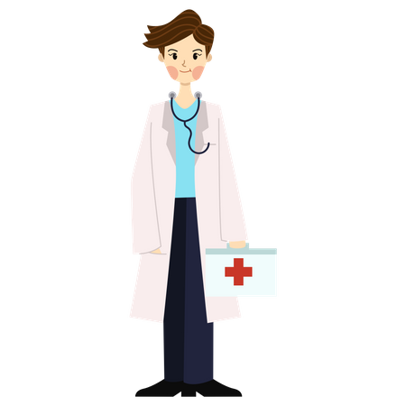 Male Doctor Aid Kit  Illustration