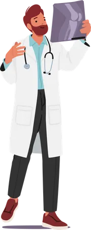 Skilled Male Doctor Character Analyzing An X Ray Image With Expertise And Precision Utilizing Medical Knowledge To Diagnose And Provide Appropriate Care Cartoon People Vector Illustration Illustration