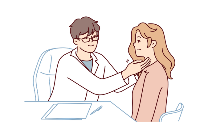 Male doctor checking patient  Illustration