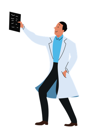 Male Doctor checking patient report  Illustration