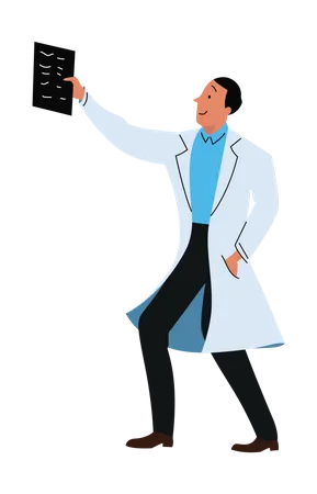 Male Doctor checking patient report  Illustration