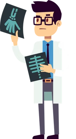 Male doctor checking x ray  Illustration