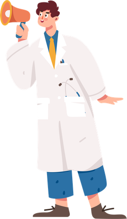 Male Doctor Doing Announcement  Illustration