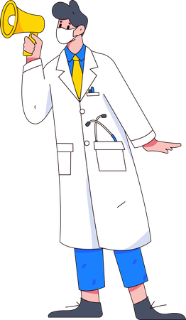 Male Doctor Doing Announcing  Illustration