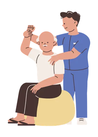 Male doctor doing Chiropractic Care  Illustration