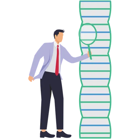 Male doctor doing dna research  Illustration