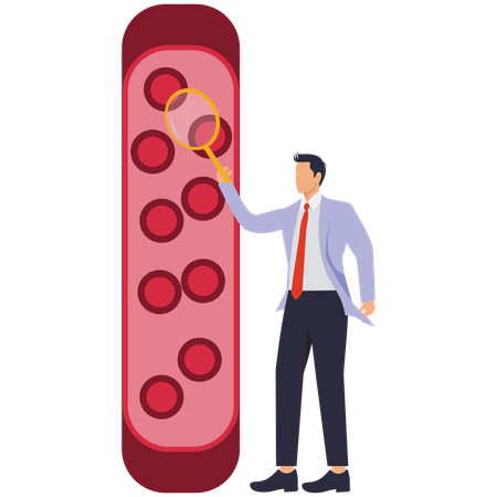 Male doctor finding Blood Vessel  Illustration