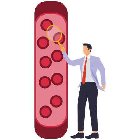 Male doctor finding Blood Vessel  Illustration