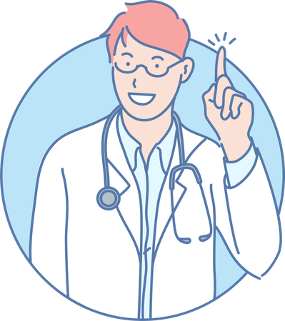 Male doctor getting idea  Illustration