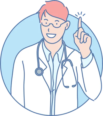 Male doctor getting idea  Illustration