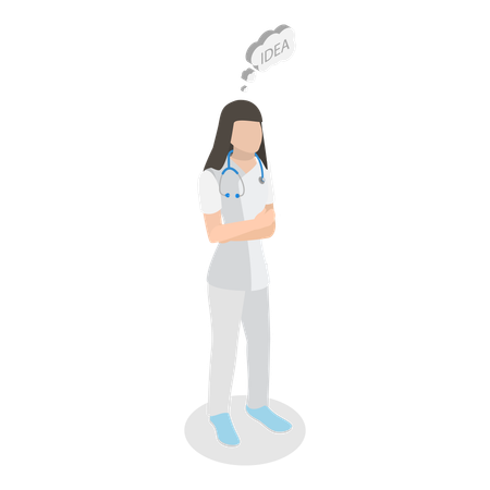 Male doctor getting medical idea  Illustration