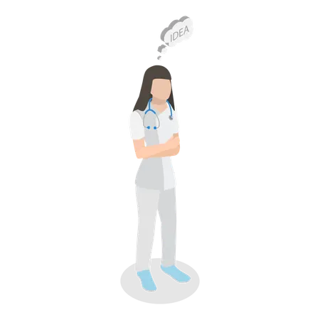 Male doctor getting medical idea  Illustration