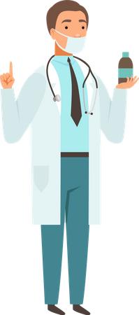 Male doctor give medicine  Illustration