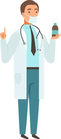 Male doctor give medicine  Illustration