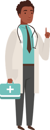 Male doctor giving advice Illustration