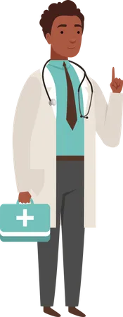 Male doctor giving advice Illustration