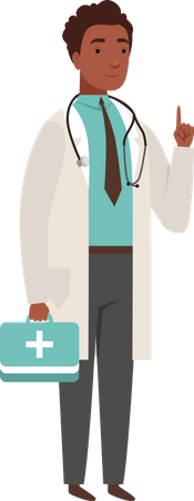 Male doctor giving advice  Illustration