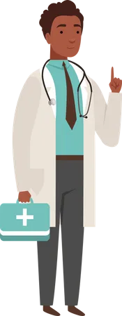 Male doctor giving advice  Illustration