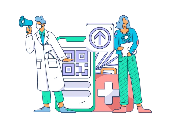 Male doctor giving medicine  Illustration